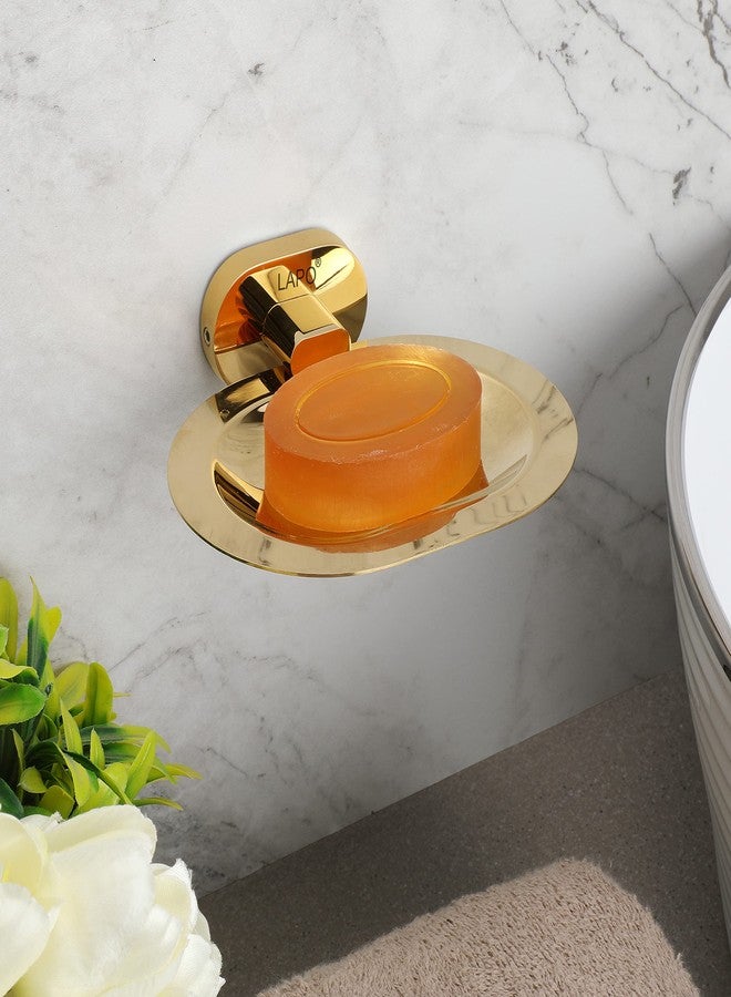 LAPO حامل صابون فردي من لابو كيك - مقاوم للصدأ، يُثبت على الحائط، مزود بصينية تصريف، مصنوع من الفولاذ المقاوم للصدأ 304، مطلي بالذهب بتقنية PVD، مناسب للحمام والمطبخ وحوض الغسيل - عبوة من قطعة واحدة - Image 3